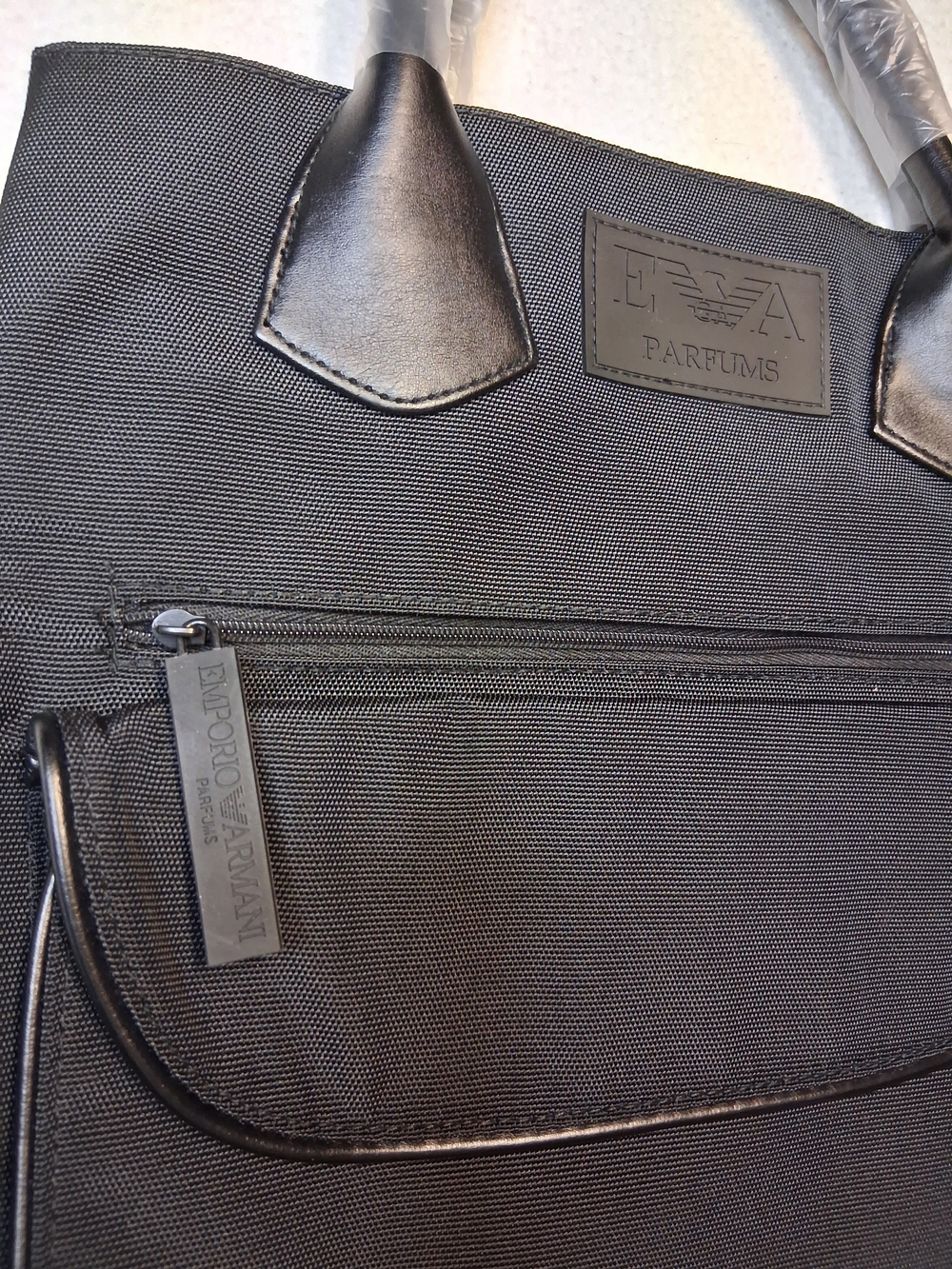 Armani Exchange Black Men's Tote Briefcase - Picture 2 of 10